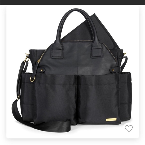 black and gold diaper bag